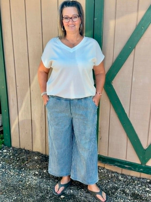 Umgee Stone wash stripe pants PLUS