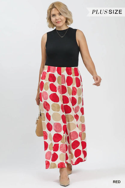 Umgee Red Dot Wide Leg Plus