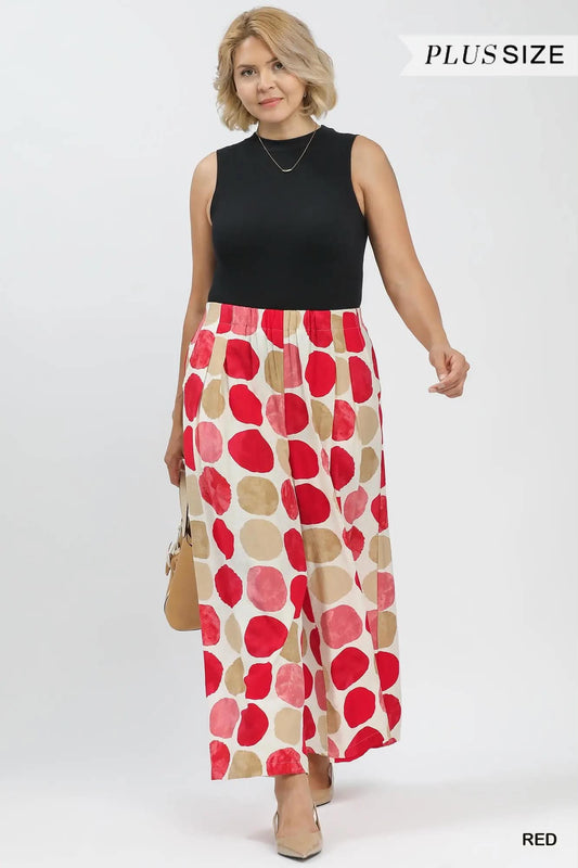 Umgee Red Dot Wide Leg Plus