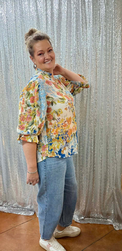 Gigio Blue Mix Top PLUS