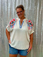 Umgee multicolor Embroidered Plus top