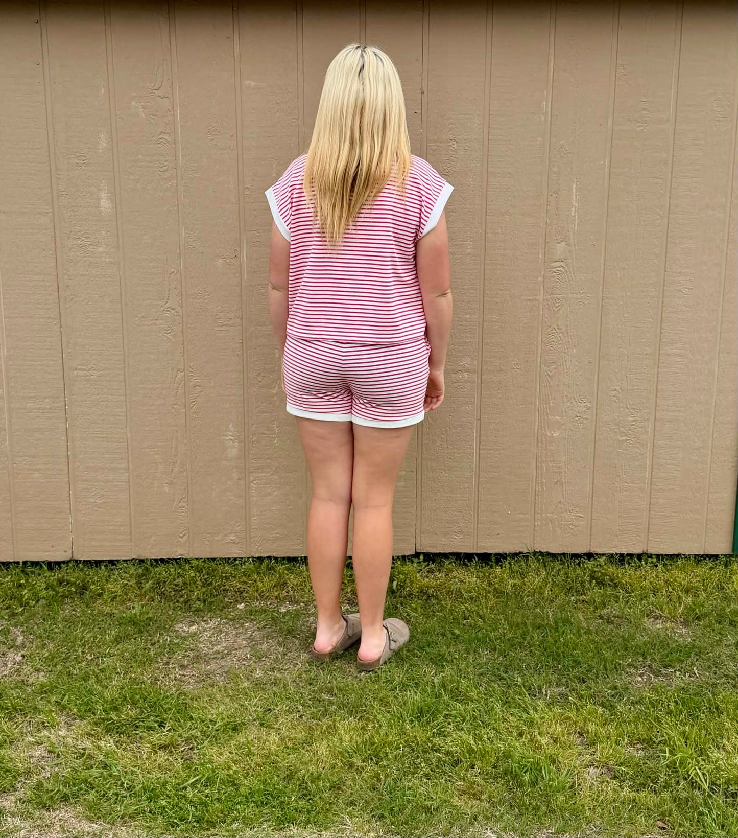 Zenana Striped shorts SET
