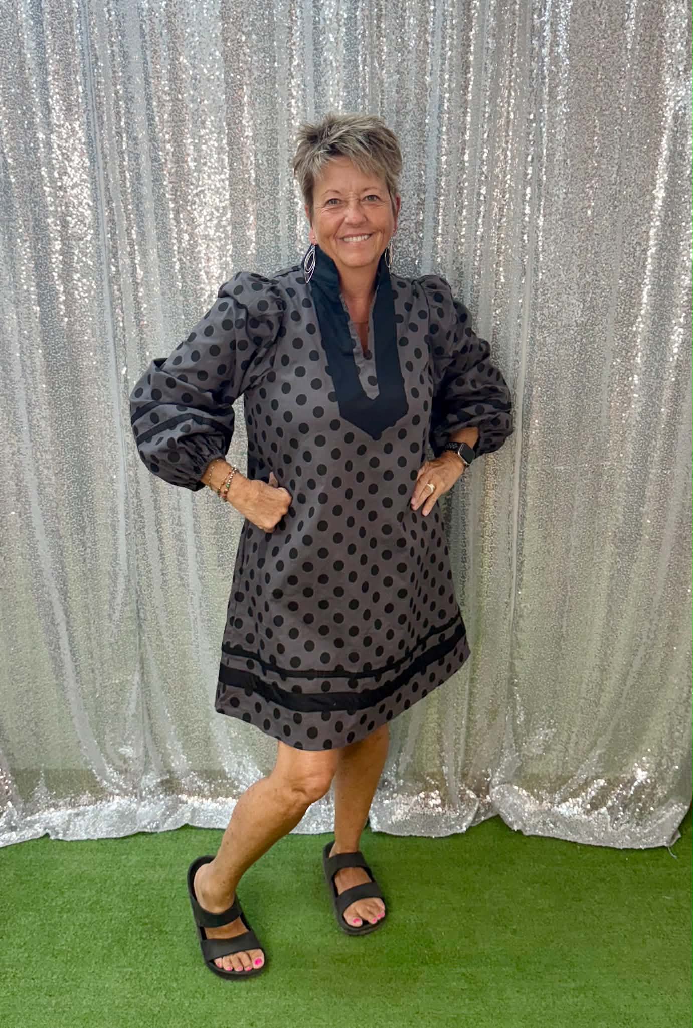 Jodifl polka dot balloon sleeve dress