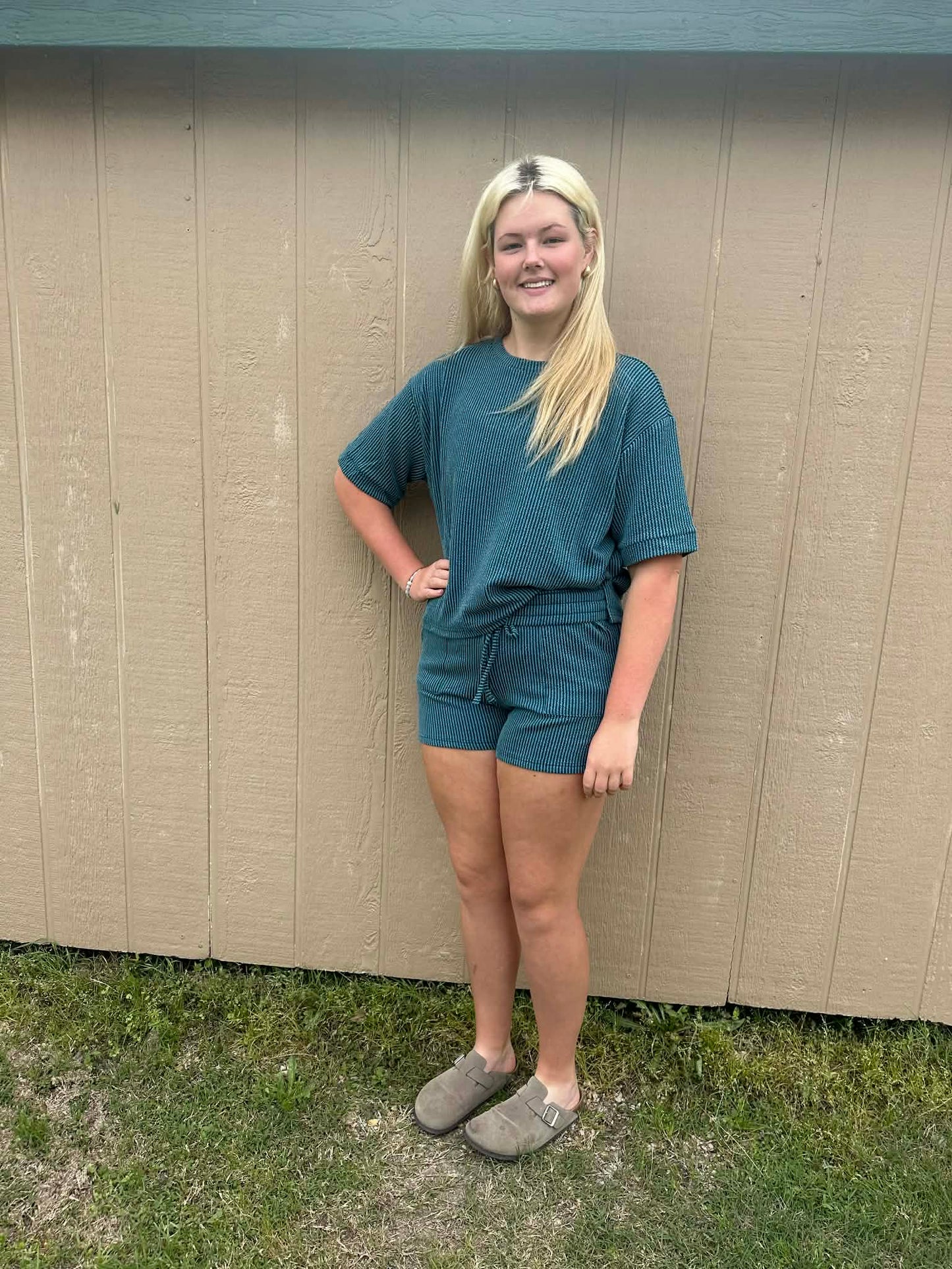 Zenana ribbed shorts SET