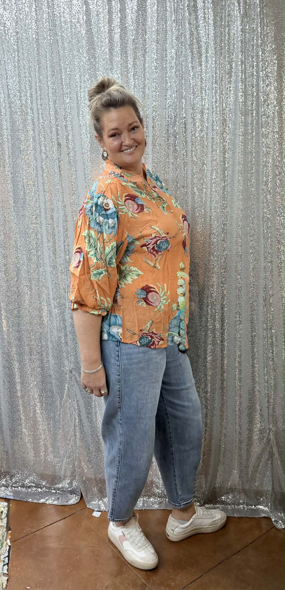 Gigio Coral Mix Blouse PLUS
