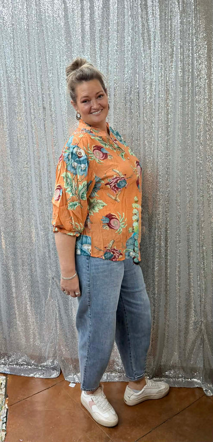 Gigio Coral Mix Blouse PLUS