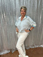 SHE & SKY  Striped top w/zipper