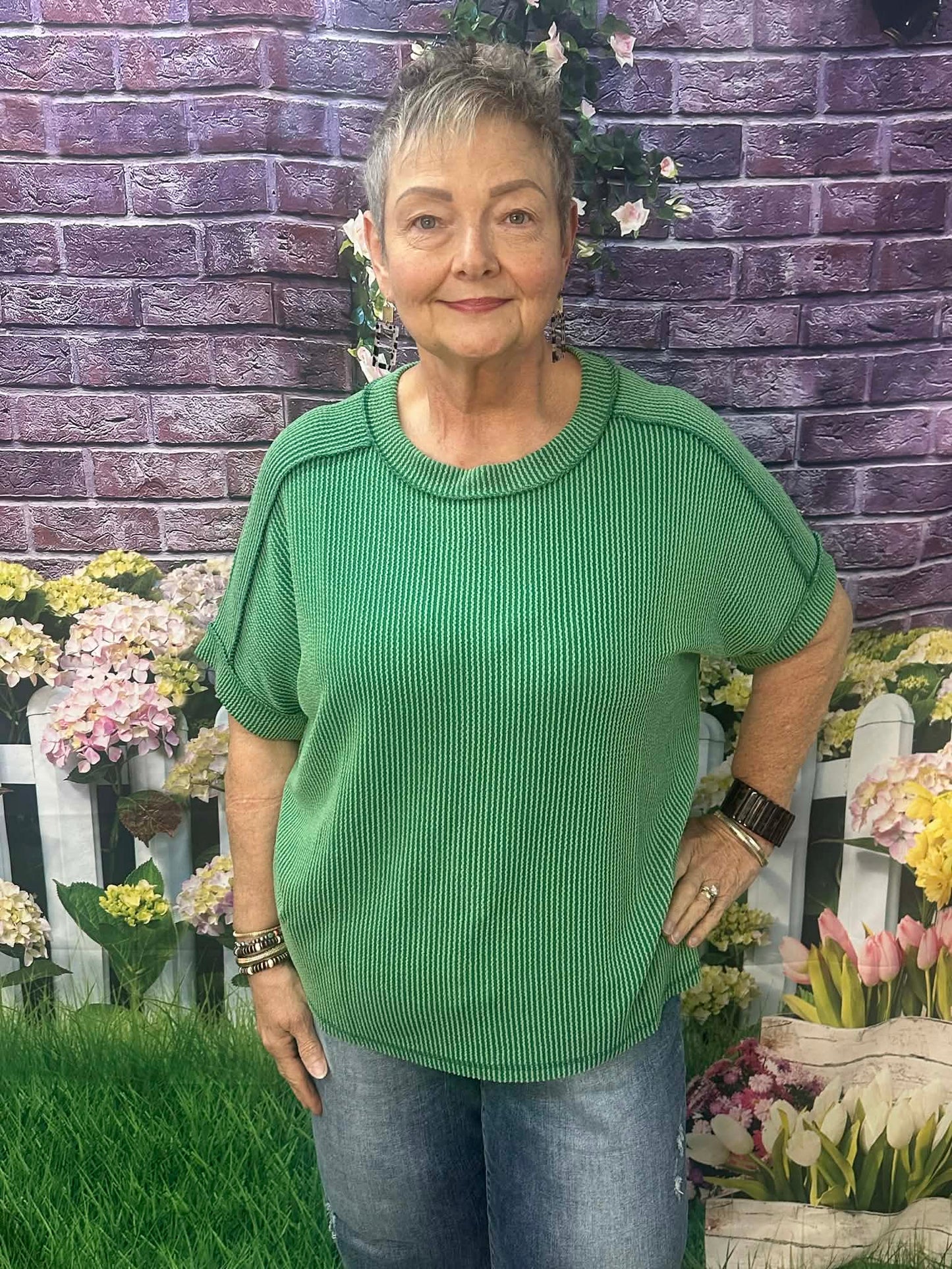 Plus sized ribbed top