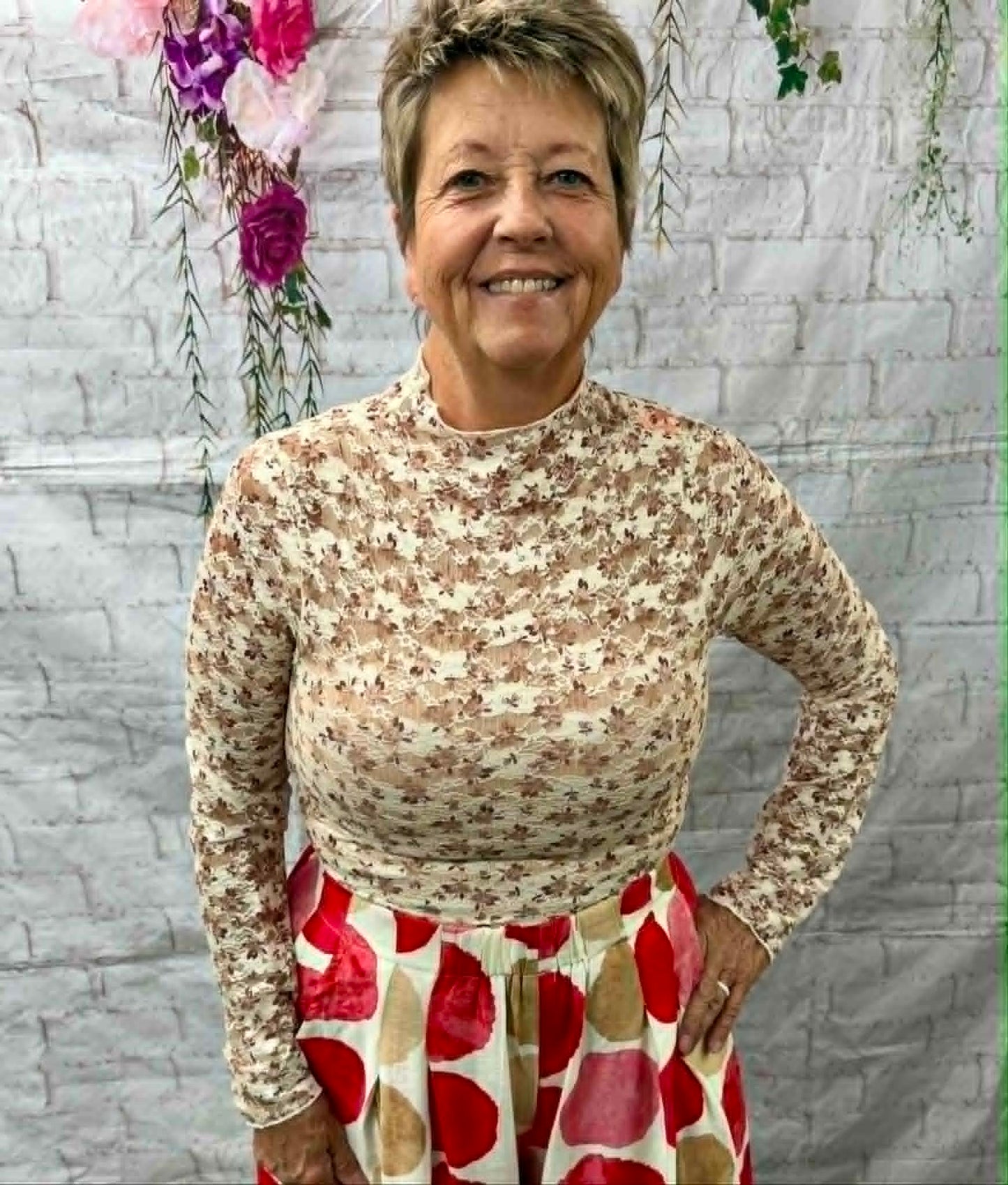 New Me shear mock neck top