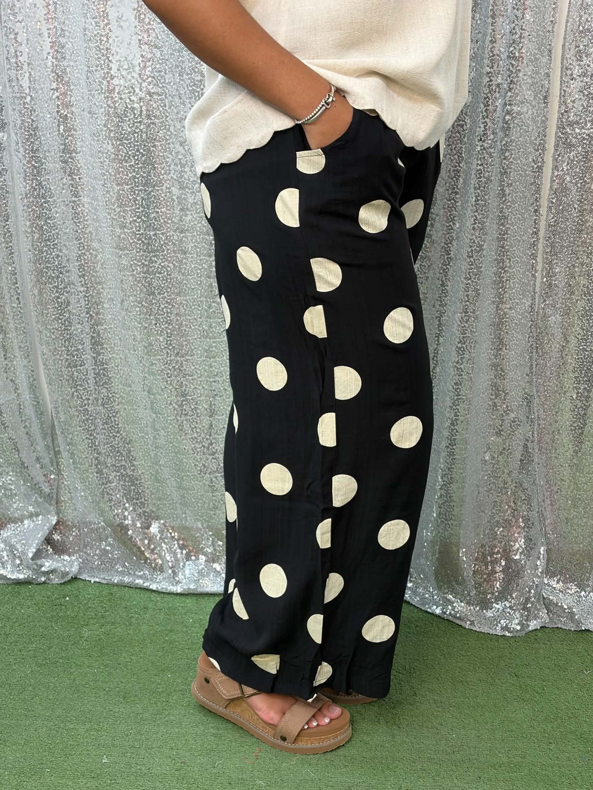 Umgee Wide Polka Dot Pants