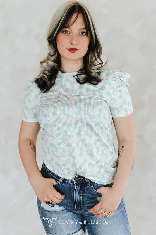 Lucky & Blessed bubble sleeve ribbed PLUS