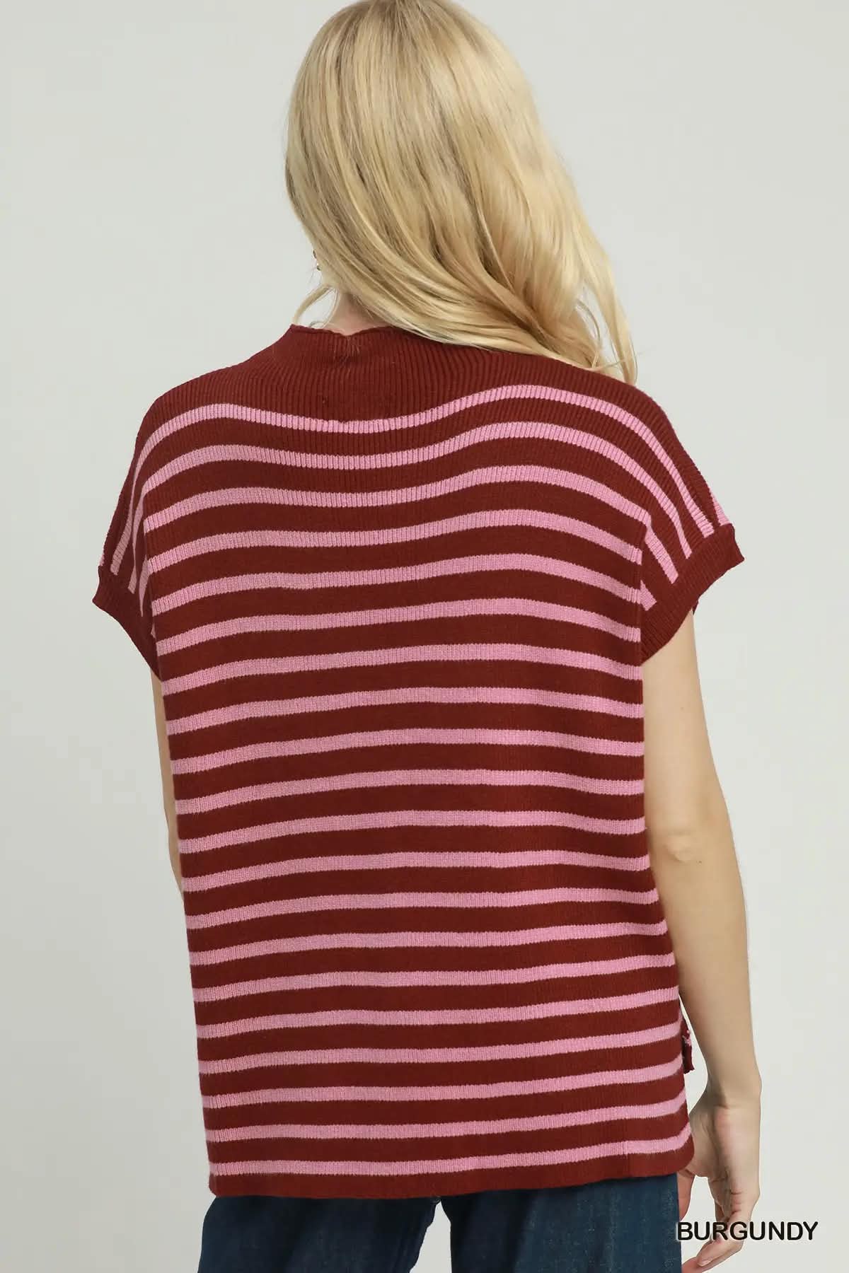 Umgee Mock Neck Short Slv. Sweater