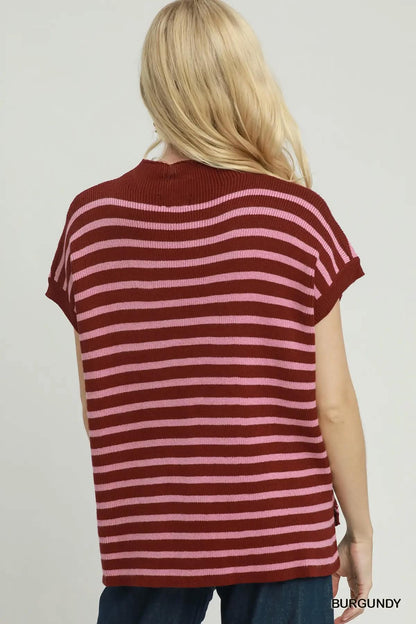 Umgee Mock Neck Short Slv. Sweater