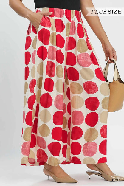 Umgee Red Dot Wide Leg Plus