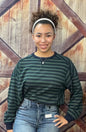 New Me Striped Crew Neck Long Sleeve