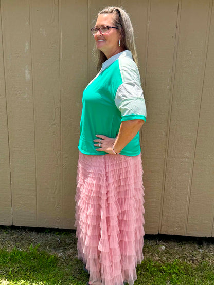 New Me Seafoam mix top