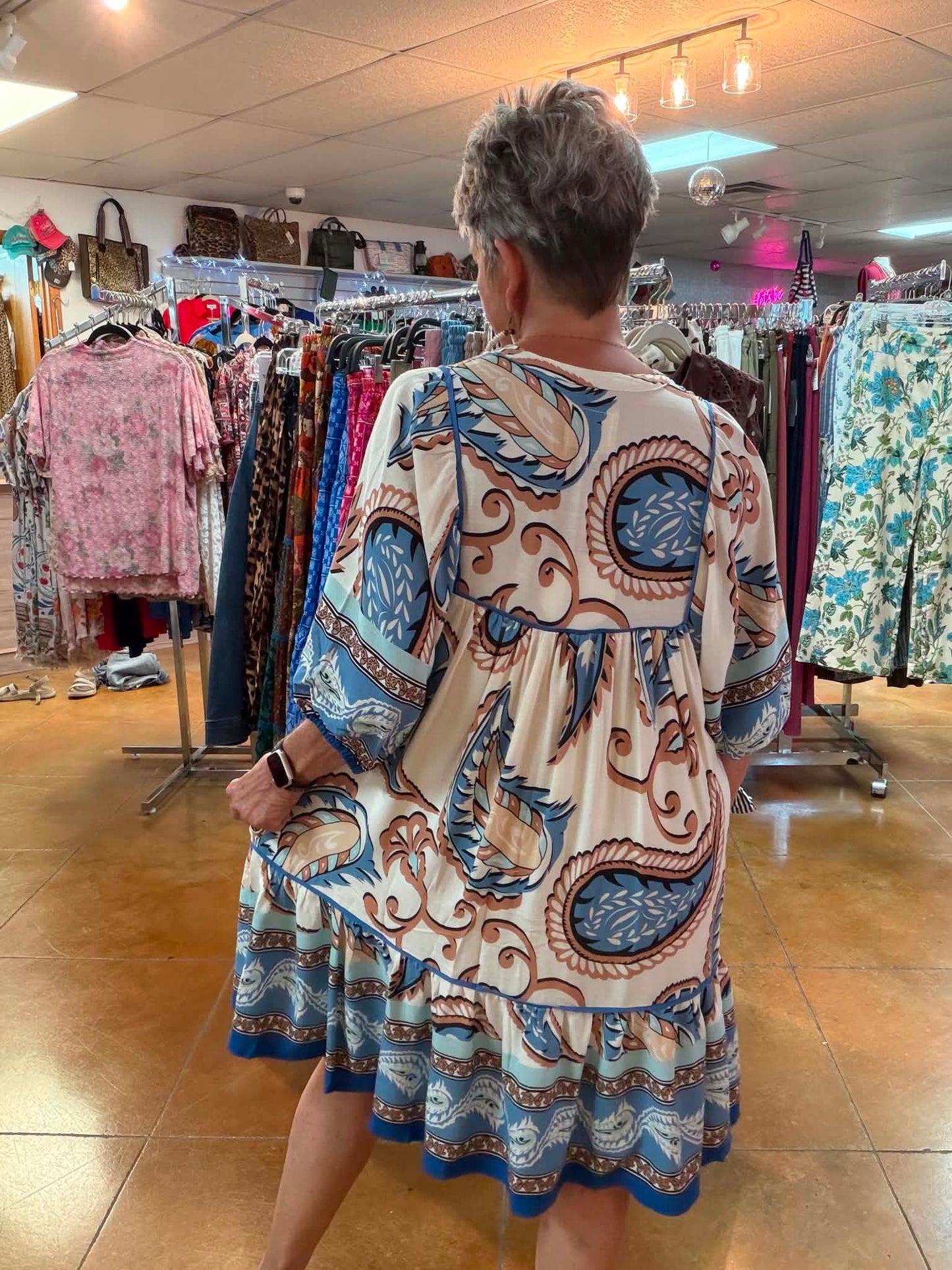 umgee blue mix dress