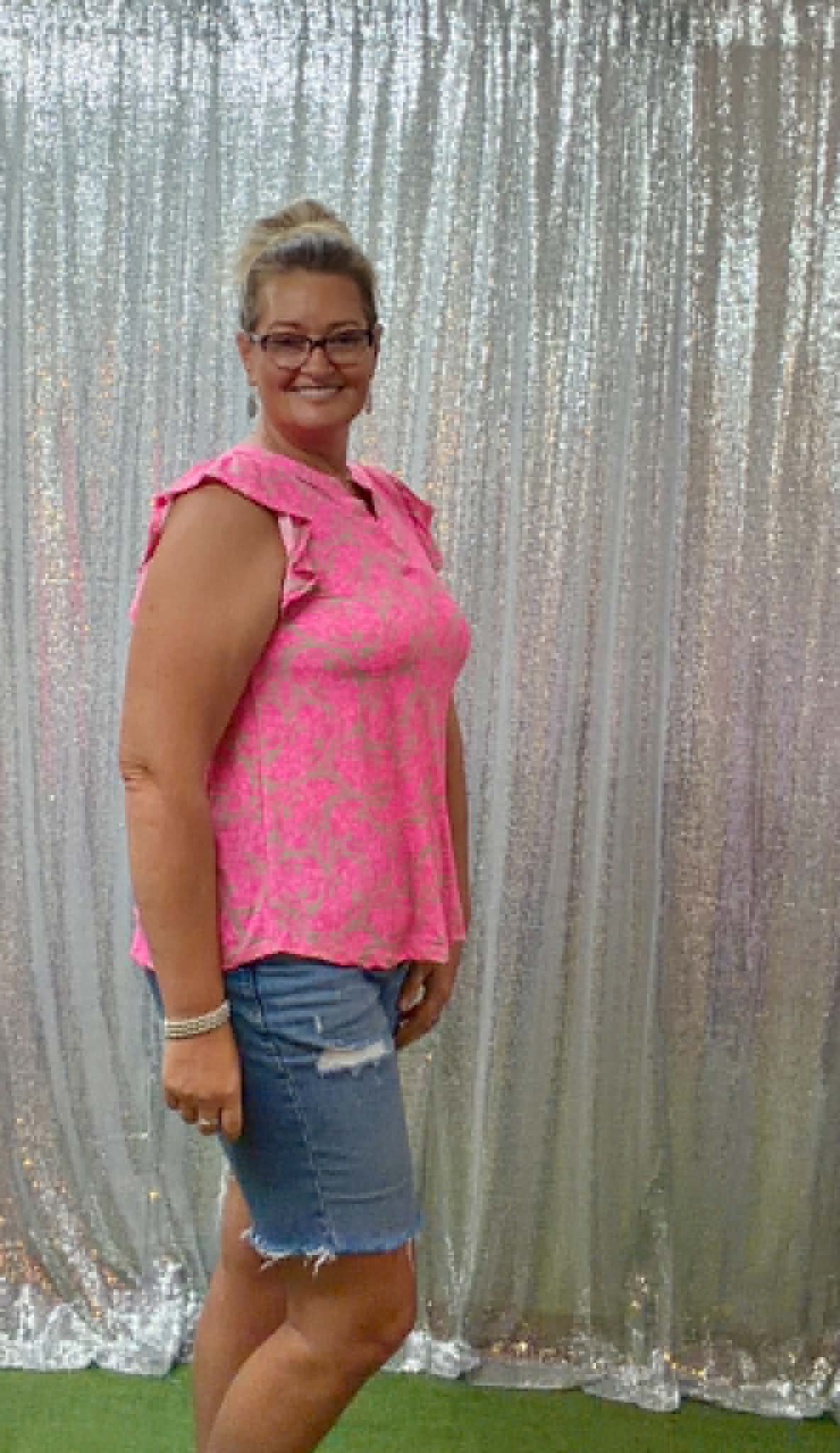 Dear Scarlett flutter sleeve PINK top