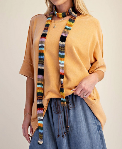 Easel Chai Latte Terry Knit Top