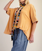 Easel Chai Latte Terry Knit Top