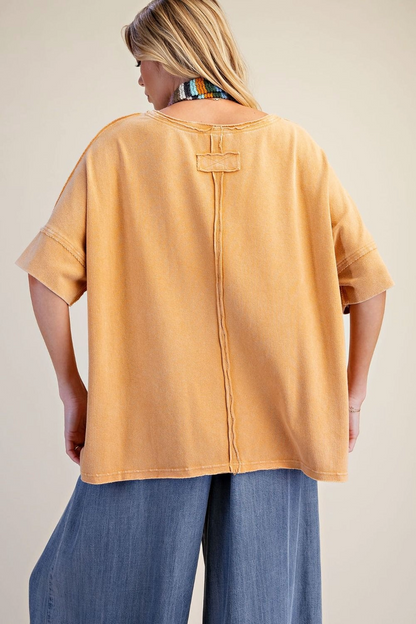 Easel Chai Latte Terry Knit Top