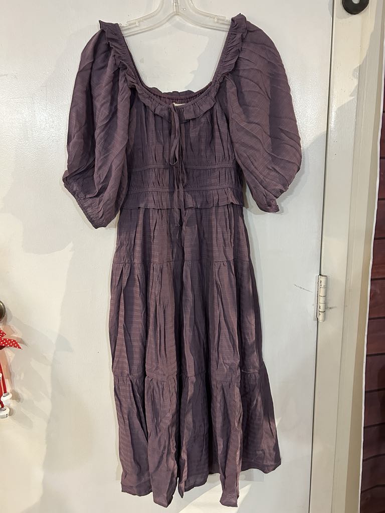 *Ruffle Front Tie Tiered Maxi Dress