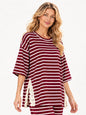 STYLIVE stripped lace trim top