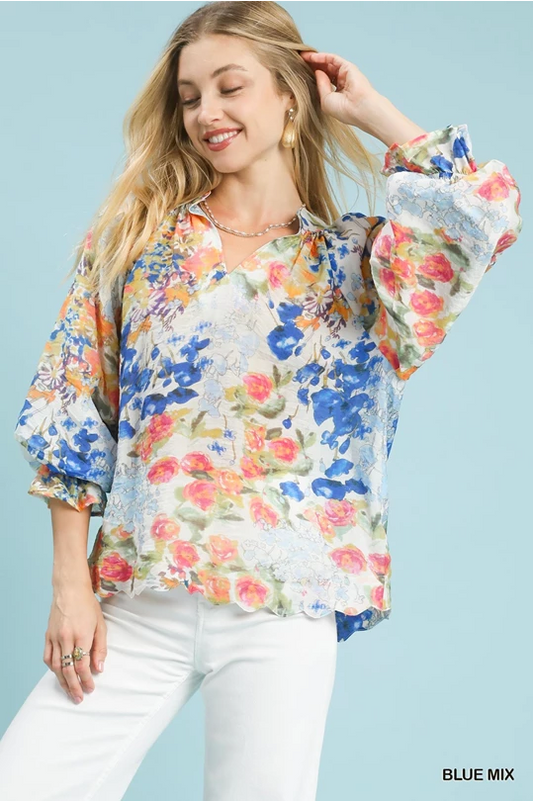 Umgee watercolor floral print Reg