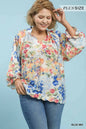 Umgee watercolor floral blouse Plus